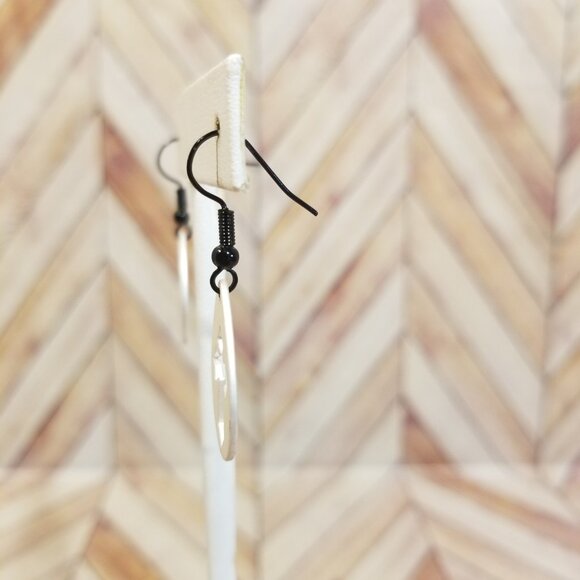 Cross Cut-Out Earrings, White - Picture 3 of 3